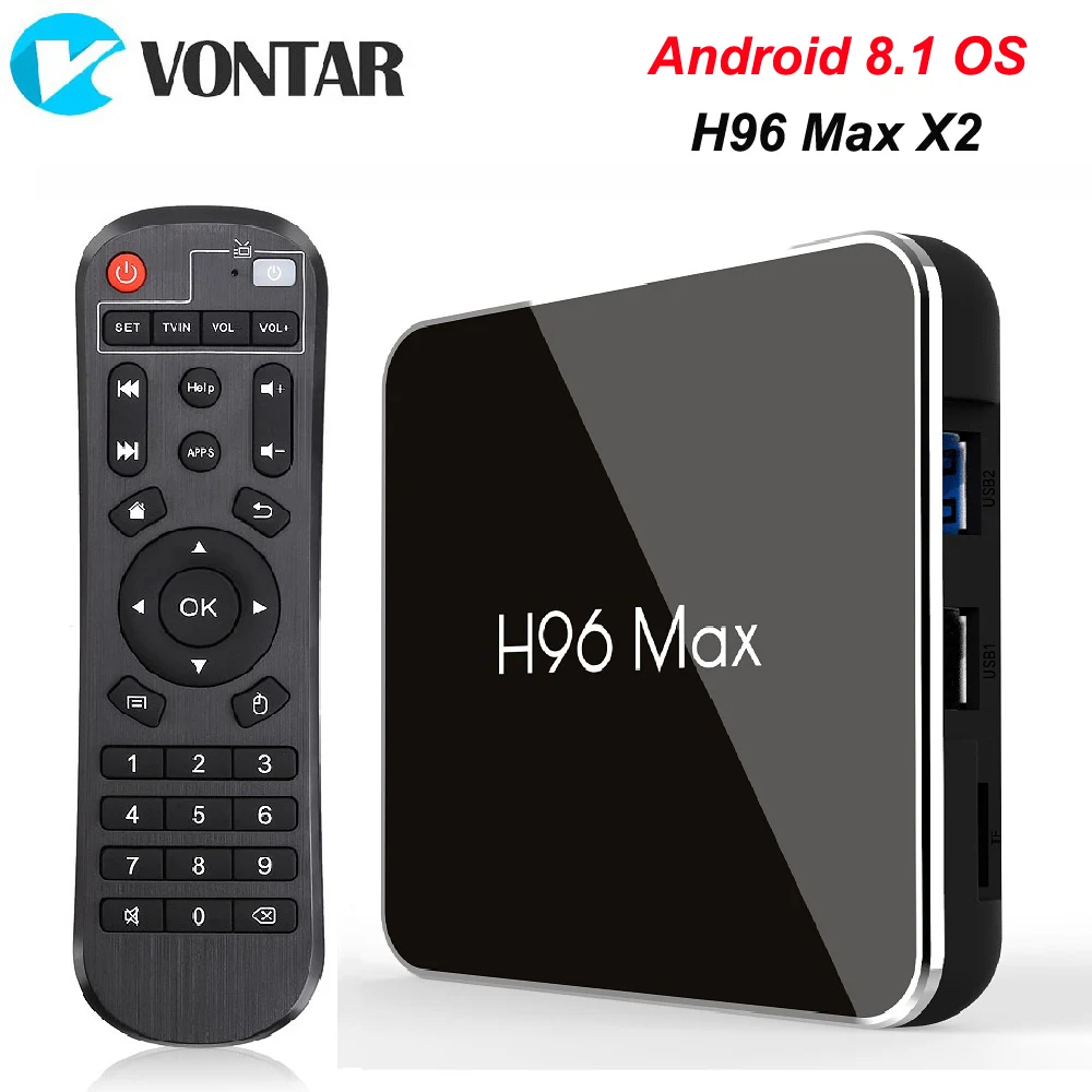 H96 MAX X2 4 Гб 64 Смарт ТВ коробка Android 8 1 S905X2 USB3.0 1080 P H.265 K 60fps Декодер каналов кабельного