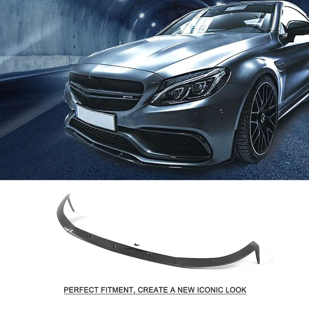 Карбоновое волокно передний бампер спойлер разветвители для Mercedes Benz C Class C205 C63 AMG S
