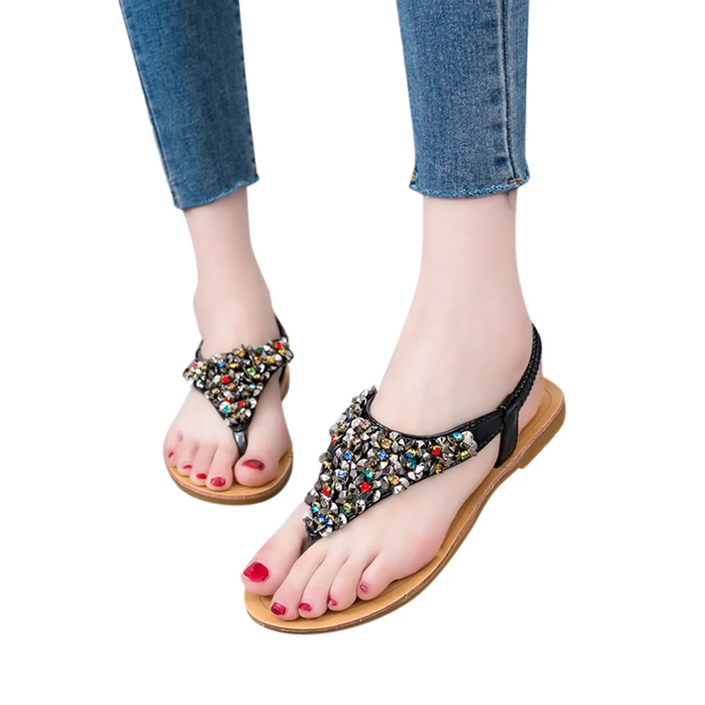 SAGACE/Женская обувь Кроссовки с эластичными лентами Вьетнамки со стразами и