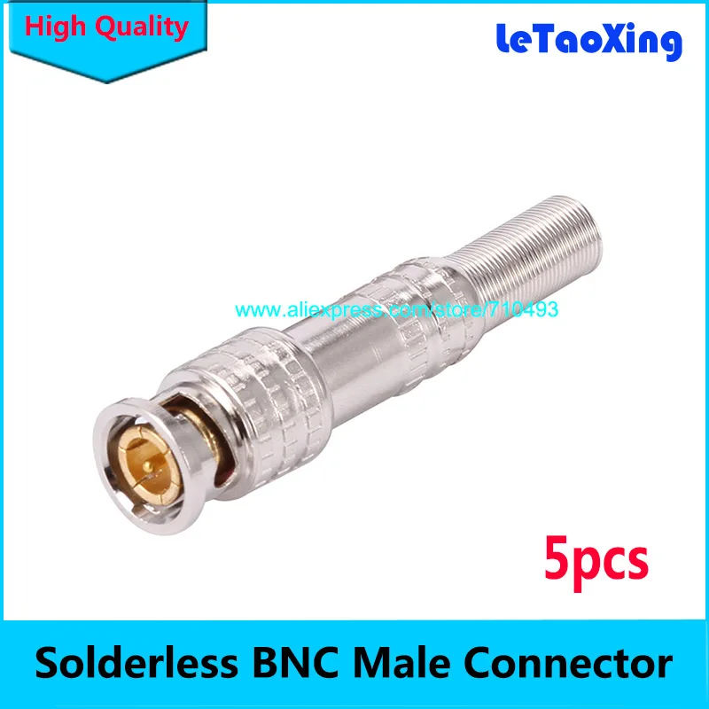 5 шт. разъем BNC мужской без пайки с винтовым штекером для связи с коаксиальным кабелем RG59, адаптер для видеокамеры CCTV и аксессуаров.