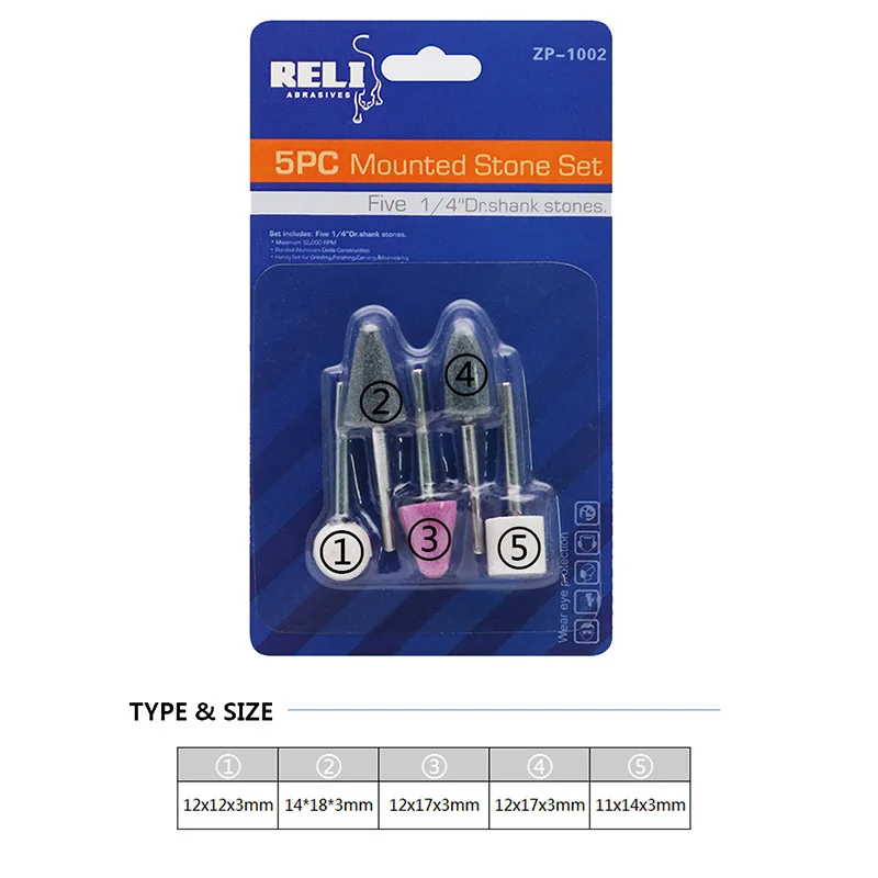 zp1002 Абразивные насадки для Dremel Rotary Tools Набор Multi Tool Шлифовальные Burr колеса шлифовальный камень, круг 1/8 1/4 хвостовик для Dremel - Цвет: zp1002