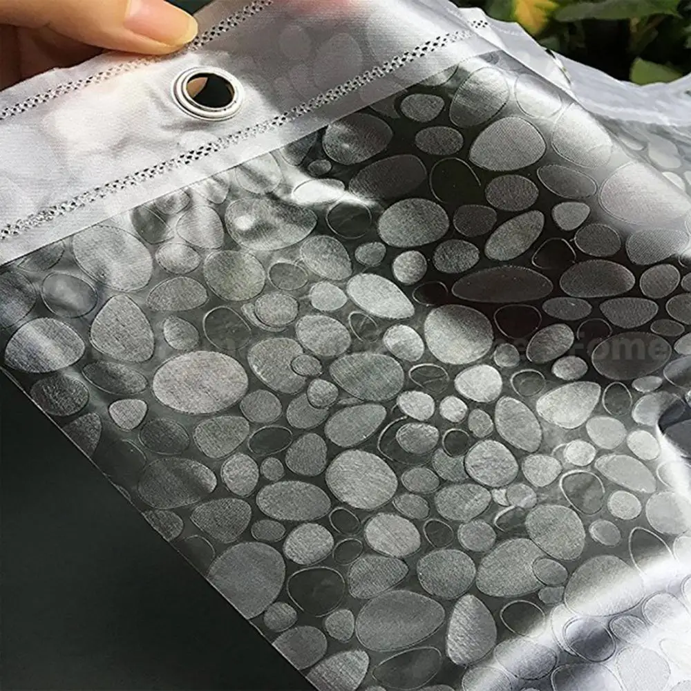 

New Popular PVC Waterproof Shower Curtain Thickening Three Dimensional Printed Transparent Bath Curtain for Bathroom Decor