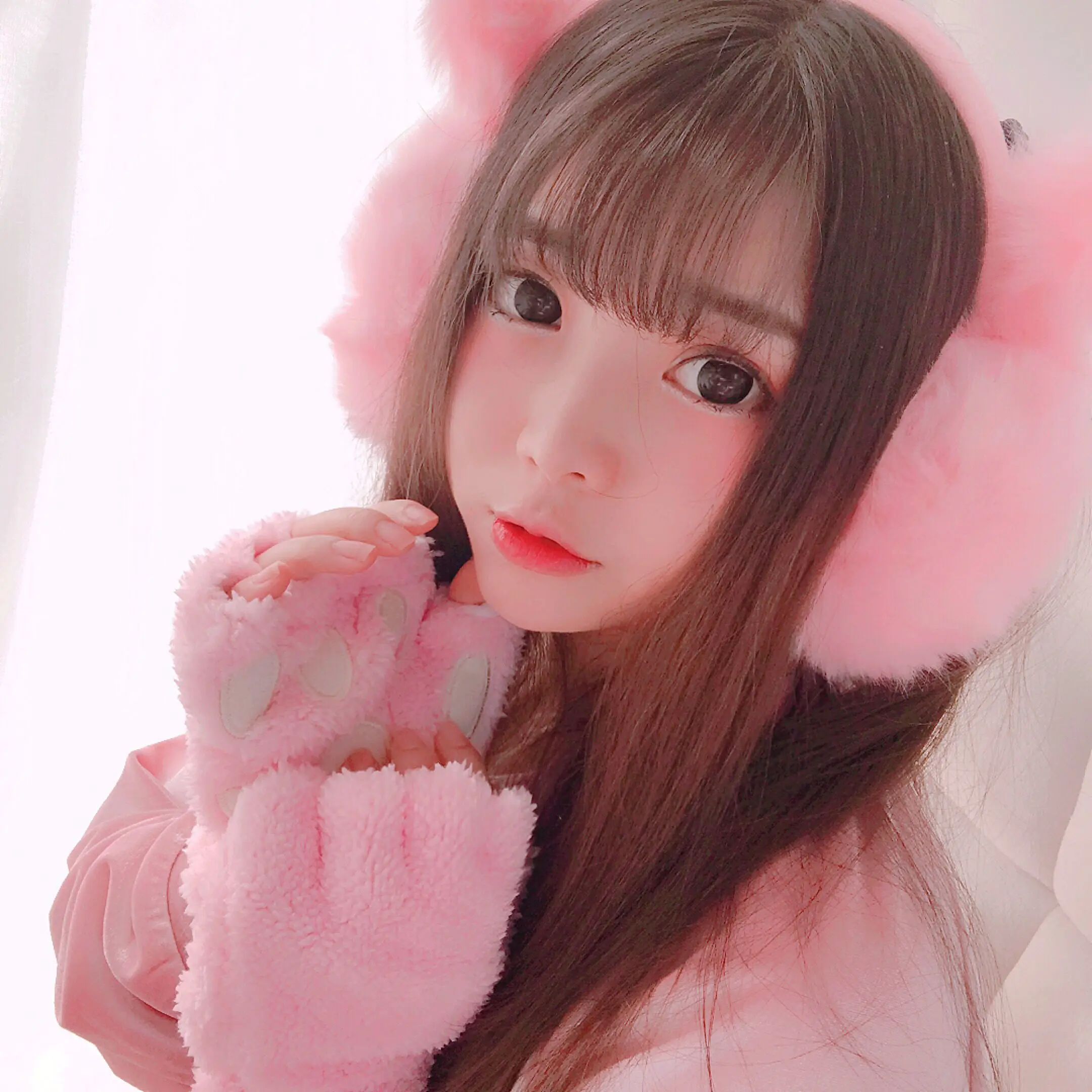 Зимние перчатки Kawai с милым мультяшным медведем кошкой пушистая лапа теплые