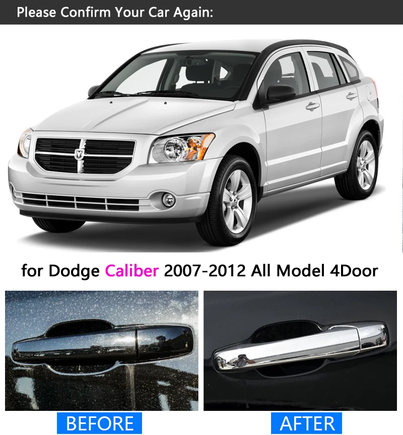 Хромированная накладка на ручку для Dodge Caliber 2007 2012 2008 2009 2010 2011 никогда не ржавеет