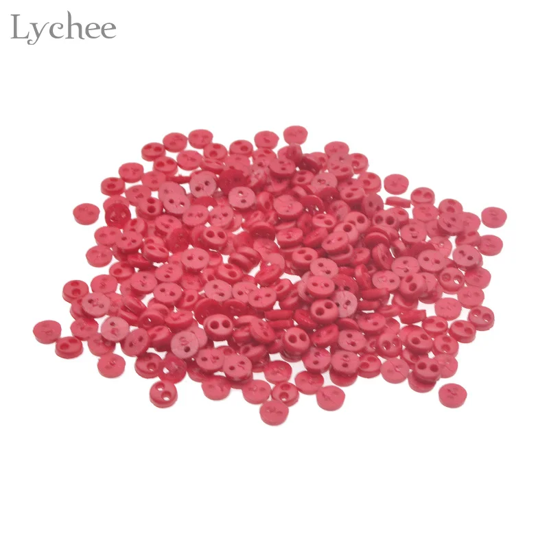 Lychee Life 300 шт. 4 мм мини кукла кнопка для одежды 2 отверстия плоская задняя сделай