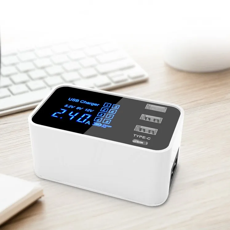 4USB зарядка цифровой дисплей интеллектуальное IC автоматическое распознавание