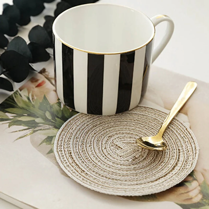 18cm Round Design Table Ramie Insulation Pad Solid Placemats Linen Non Slip Mat Kitchen Accessories | Дом и сад