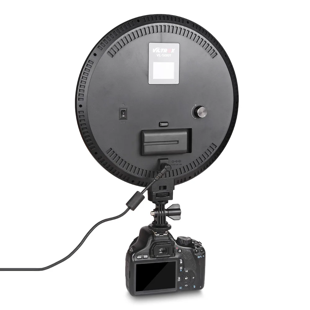 VILTROX VL-500T затемнения 3300-5600 К тонкий круглый кольцо видео светодио дный Би-Цвет для