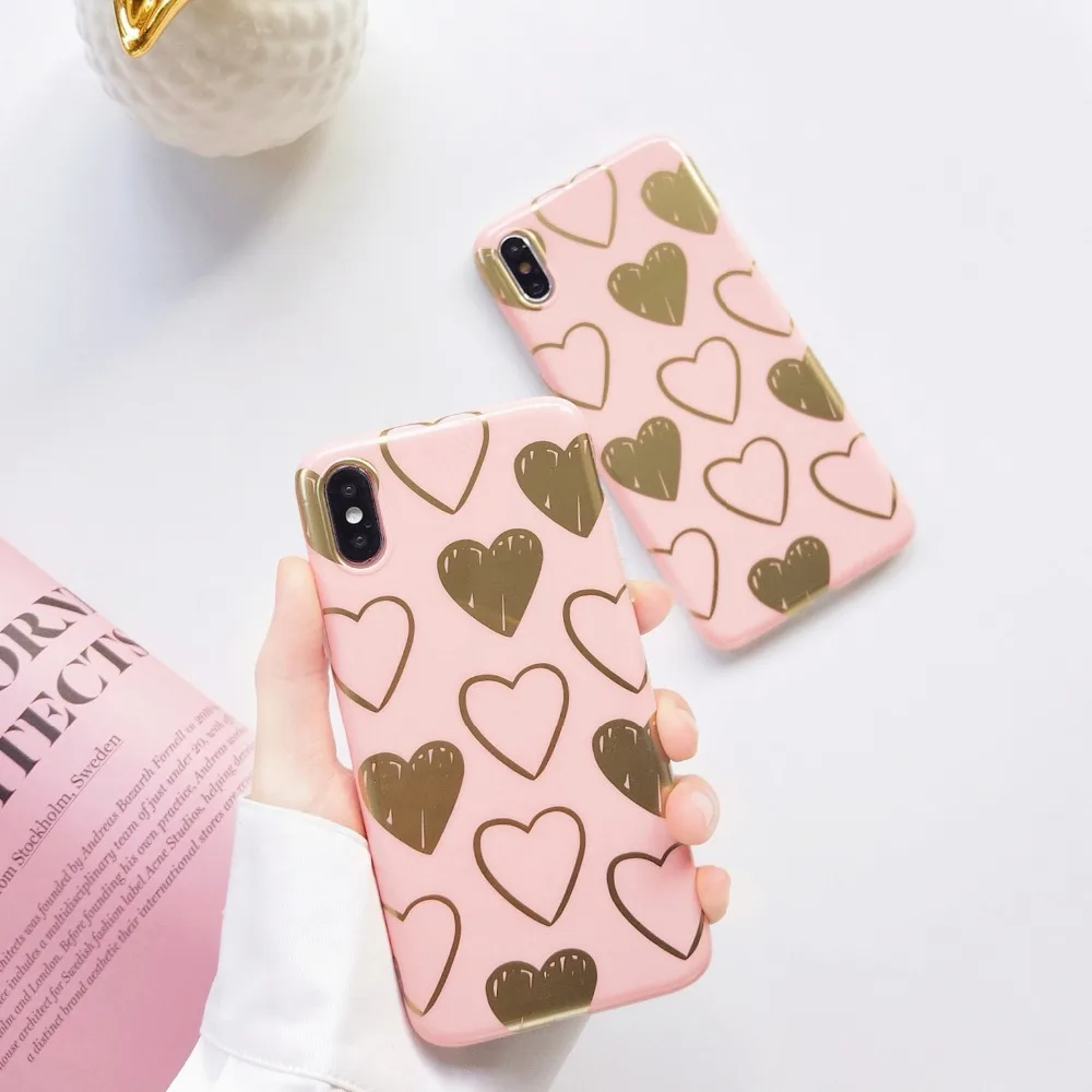 Oryksz милая Мода любовь Сердце Силиконовый мягкий телефонный чехол для iPhone 6 6s 7 8