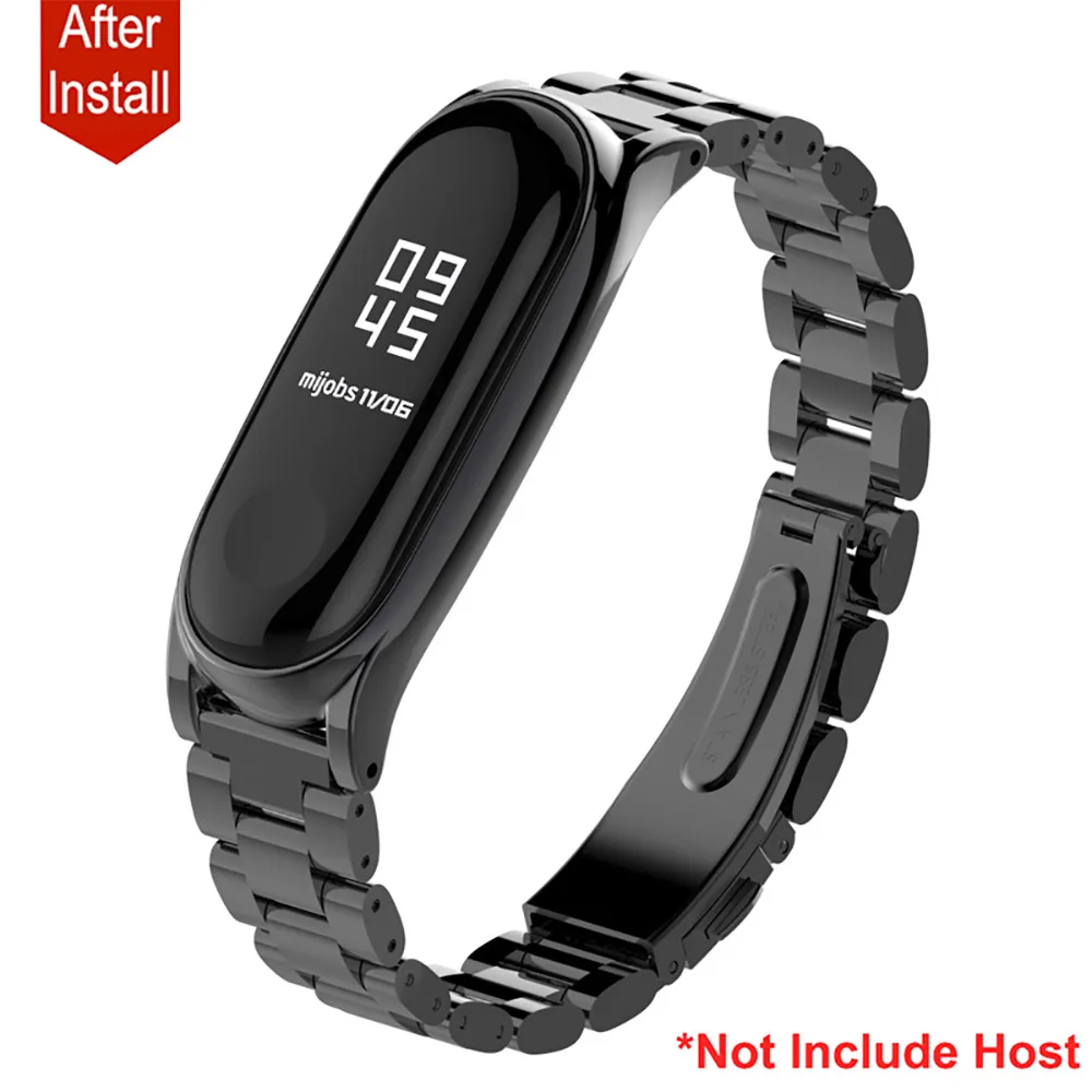 Ремешок mi Band 4 mi Band 3, металлический ремешок для Xiaomi mi Band 3, браслет из нержавеющей стали, умный ремешок, сменный ремешок для mi Band 4/3