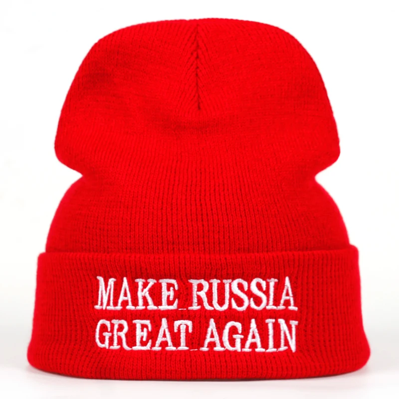 Зимняя шапка MAKE RUSSIA GREAT AGAIN мужские и женские хлопковые шапочки теплые шапки