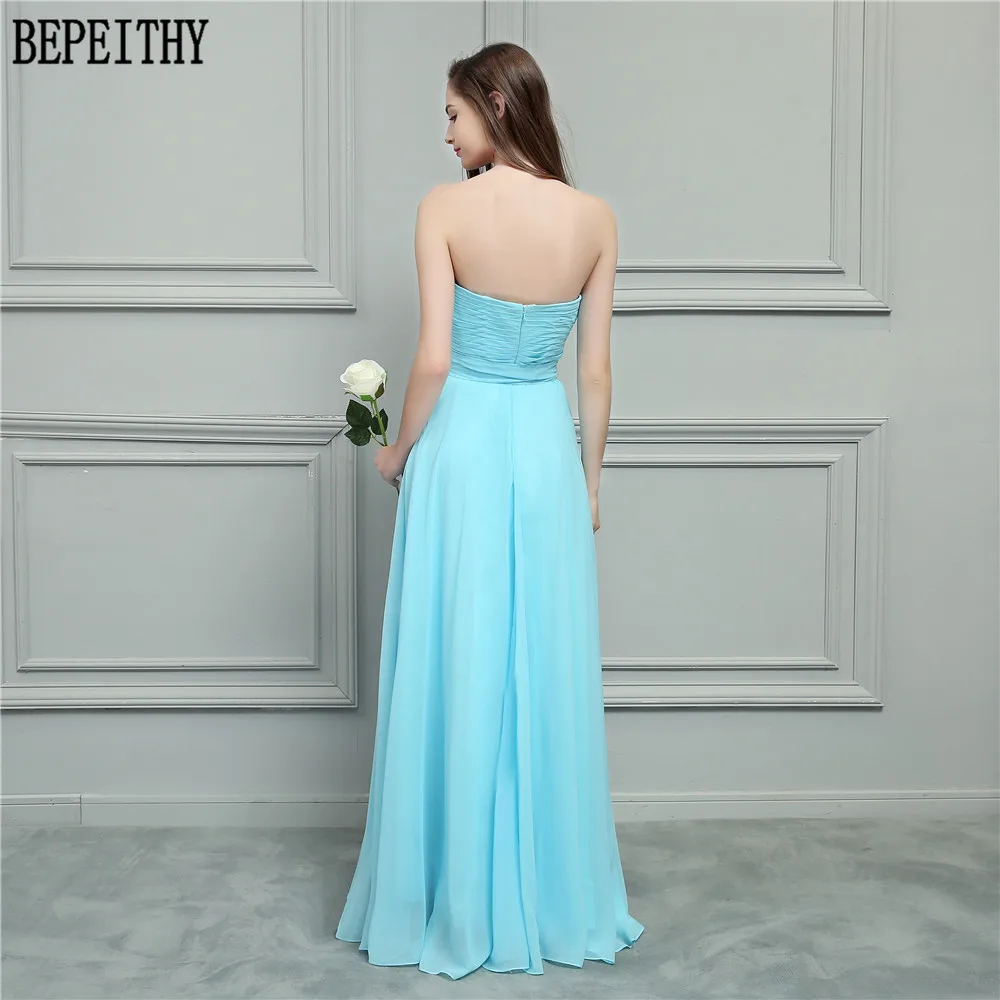 BEPEITHY Новое поступление vestido de festa Longo Совок плиссированный шифоновый А-силуэт Выпускные платья Длинные свадебные платья