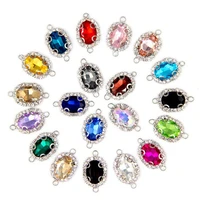 10pcs crystal rhinestone charms pendant for bracelet making diy handmade necklace earrings connectors clasps for jewelry making