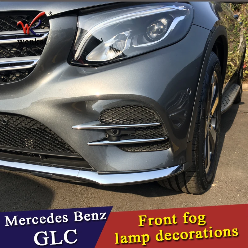 

armonsons Front Fog Light Lamp ABS Chrome Trim Cover Stickers for Mercedes Benz GLC Class X253 2016+ Accessories Car Styling