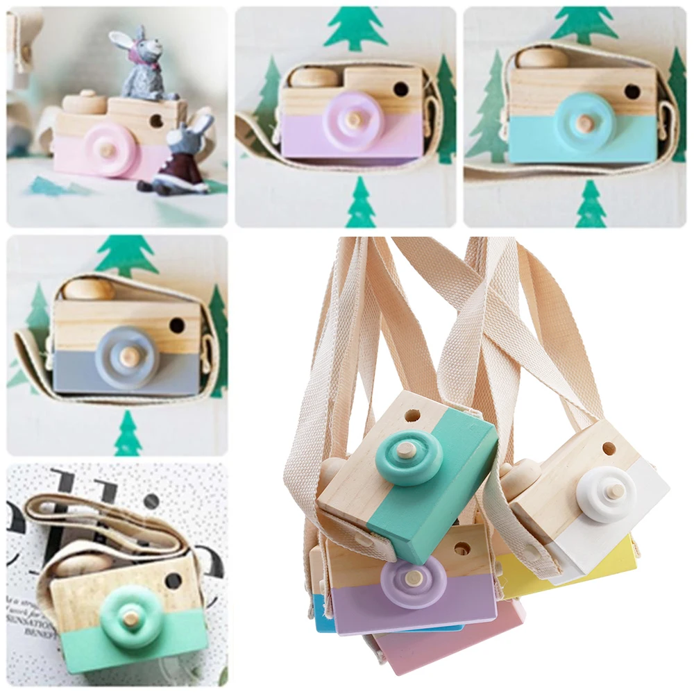 

Милые деревянные мини-игрушки с камерой, безопасные натуральные Игрушки для маленьких детей, модные аксессуары для одежды, игрушки на день ...