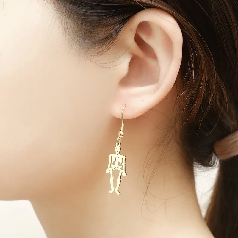 RIR Human Body Bone Structure Antique Anatomical Earrings Skeleton Vintage Halloween Anatomy Jewelry | Украшения и аксессуары