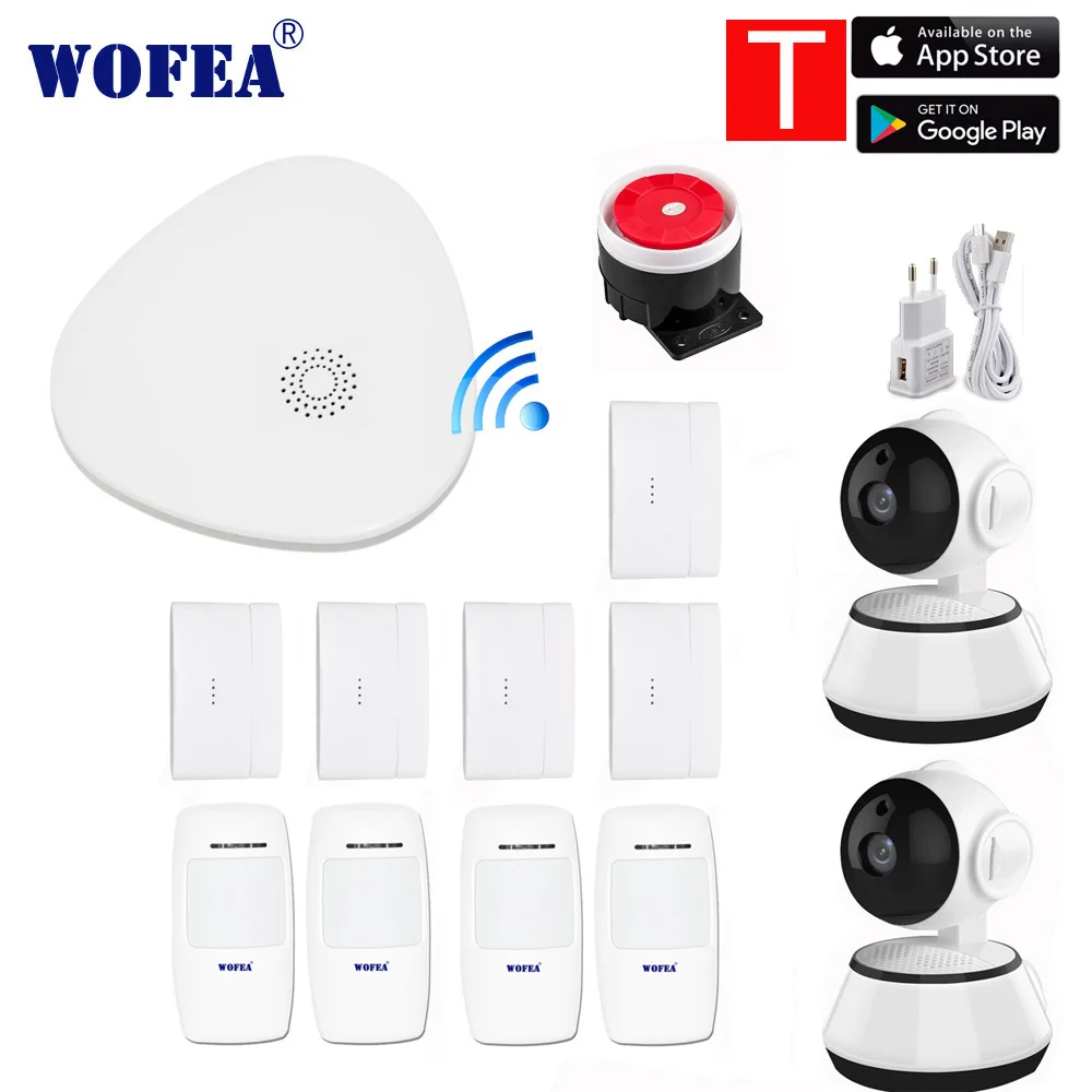 Wofea wifi RF Gataway домашняя система охранной сигнализации DIY KIT IOS и Android смартфон приложение smart host V10 - Цвет: V10 kits T