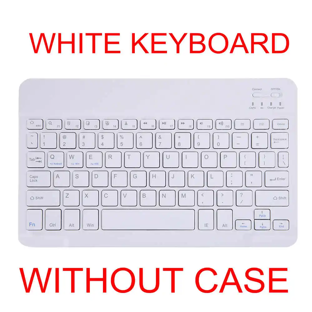 White Keyboard Для Samsung Galaxy Tab A 10,1 T510 T515 ультра тонкий PU кожаный чехол+ Съемная Bluetooth Русская/испанская клавиатура - Цвет: White Keyboard