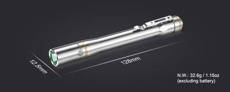 Светящийся IYP365 TI карманный фонарик Nichia/Cree светодиодный IPX8 водонепроницаемый 3 режима 2AAA Смарт титановая ручка фонарик для медицинских целей