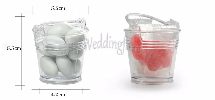 24 шт. прозрачный розовый мини ведро Baby Shower конфеты держатель сувениры Сладкий ведра детское праздничное идеи День рождения подарки