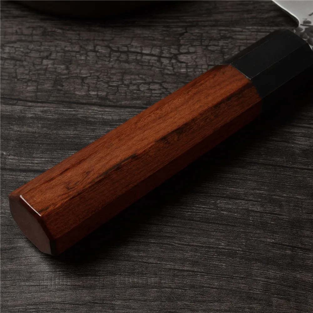 Цин кованая обработка дамасский разделочный нож Santoku филе Кливер ручной работы Дамасская сталь кухонный нож молоток инструмент для приготовления пищи