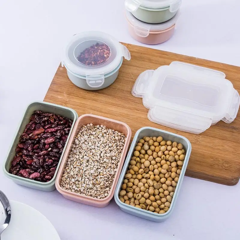 Закуски Bento Коробки для обедов резким круглый квадратный Еда коробка хранения