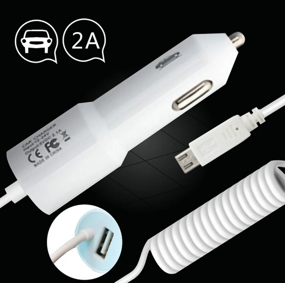 5V 2.1A быстрый зарядный микро удлиненный USB мини автомобильное зарядное устройство кабель для Android телефона samsung LG htc