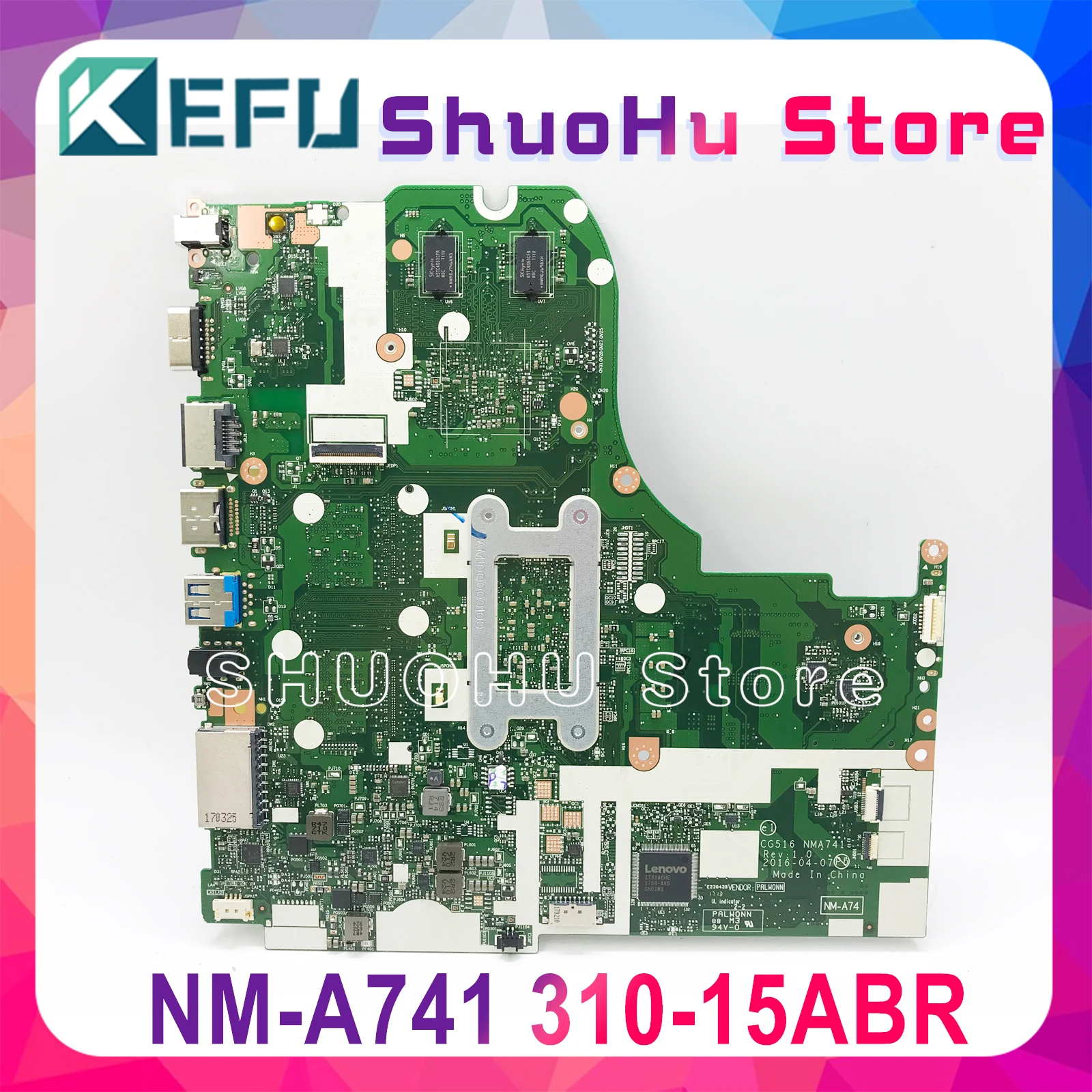 Verkauf KEFU CG516 NM-A741 Für Lenovo Ideapad 310-15ABR Laptop Motherboard AMD A10-9600 CPU R6 M435 GPU 100% Getestet Original Arbeit