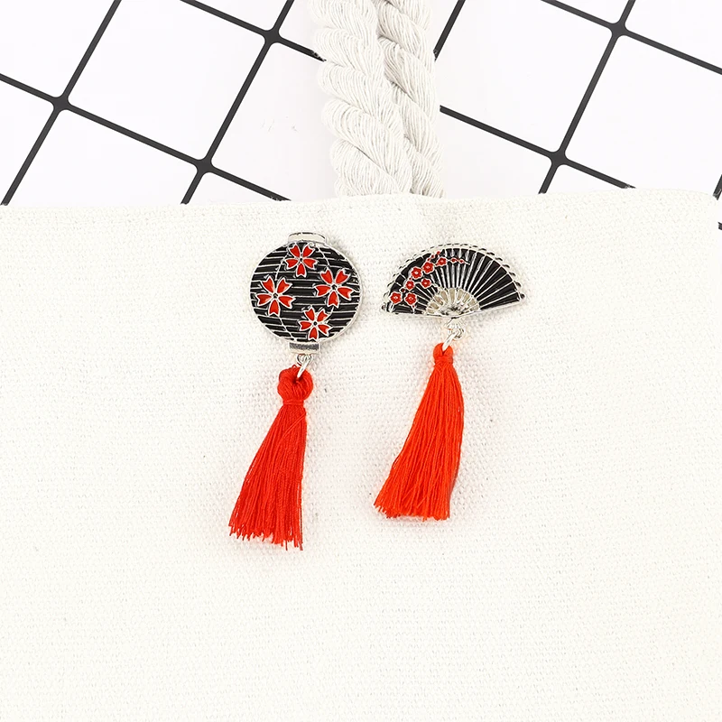 2 шт./компл. японский традиционный веер и фонарь булавка Сакура цветущая вишня с