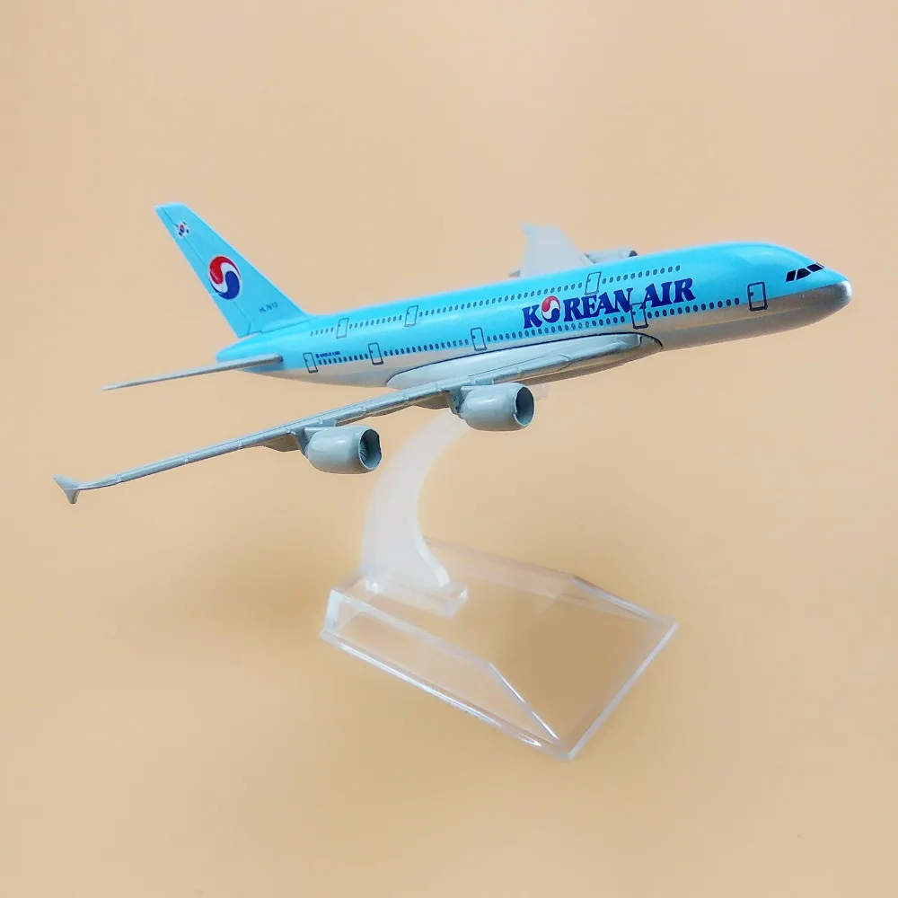 16 см сплав металлическая модель самолета корейский Air A380 Airlines Airbus 380 Airways W Стенд