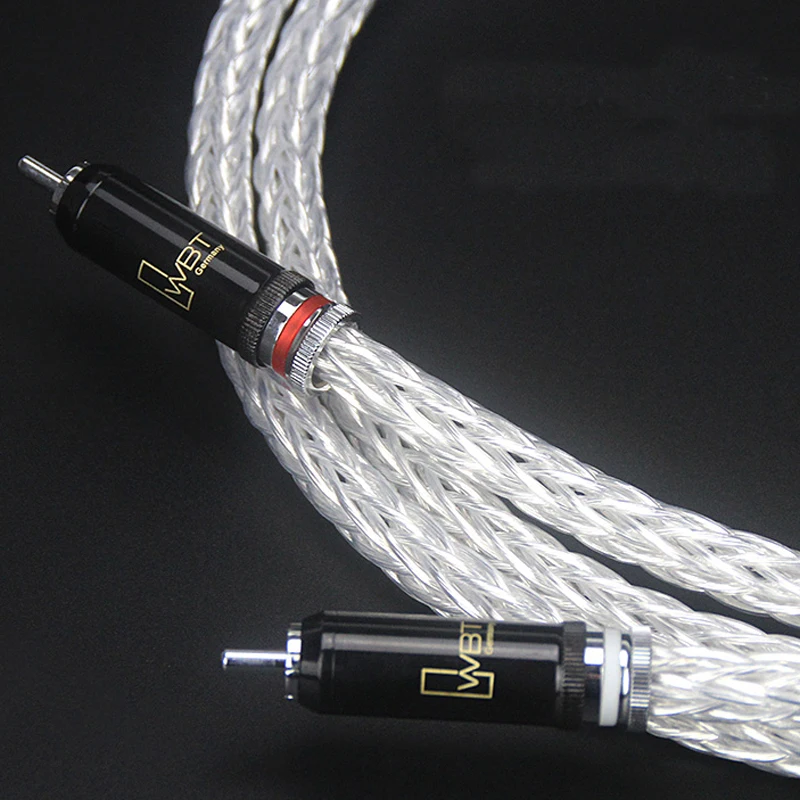 Hi-Fi 8AG золота с черным циферблатом новая версия кабель WBT-0102Ag штекер RCA разъем