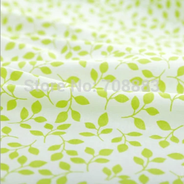 1 meter White with Green Leaves 100% Cotton Patchwork Cloth Quilting Fabric tecido Tissues 160cmx100cm|quilted leggings|fabric eyeletfabric patchwork