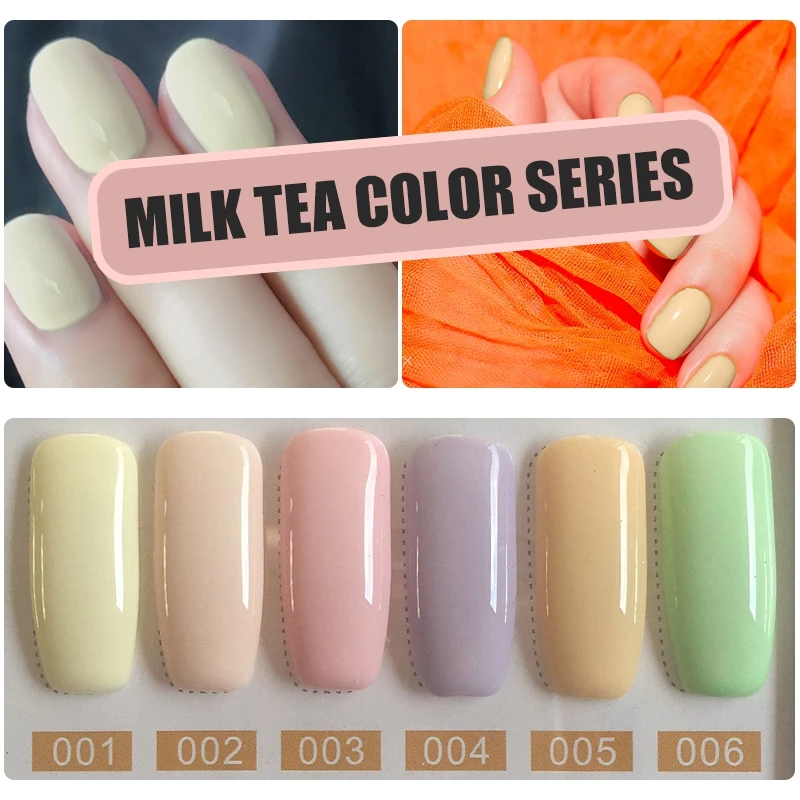 Milk Tea Color YIFEI высокое качество УФ-гель для ногтей набор 10 мл замачиваемый лак для ногтей Vernis полуперманентные украшения ногтей УФ-гель лак 6 шт - Цвет: Milk Tea Color