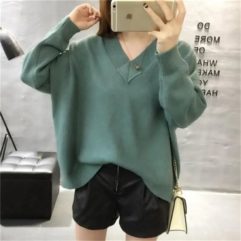 Женский свободный свитер большого размера весна-осень 2019 | Женская одежда