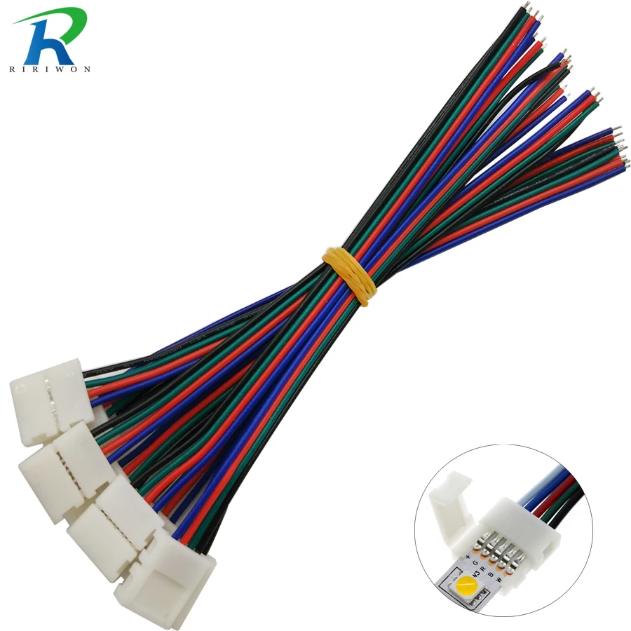 Светодиодный RGB 5050 светодиодный светильник 4 контакта 10 мм широкая полоса
