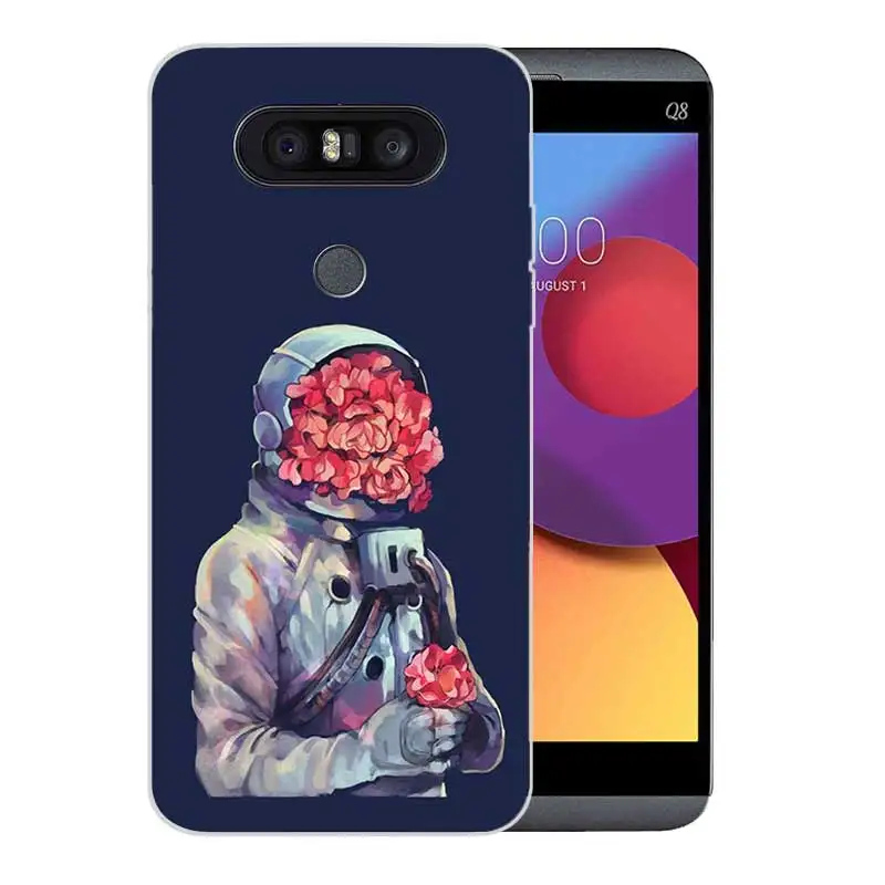 Мягкий Резиновый ТПУ чехол с рисунком для LG Q8 Q7 Q6 G6 G7 G5 G4 V40 V30 V20 V10 прозрачный