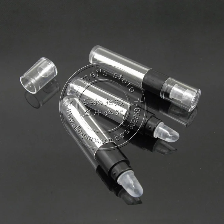 120 шт./лот, скручивать дизайн Air Tight блеск для губ бутылки косметический крем бутылка 4.0 мл с силиконовой наконечником-пустой пакет