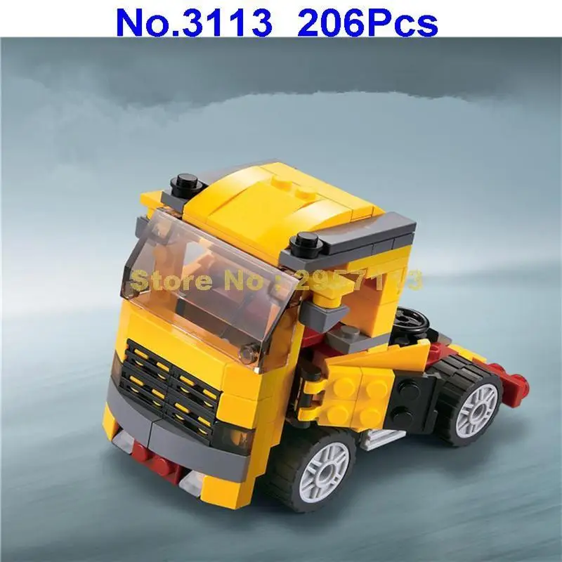 3113 206 шт. крутые тачки Гонки Грузовик 3 в 1 автомобиль Building Block совместимые 4939