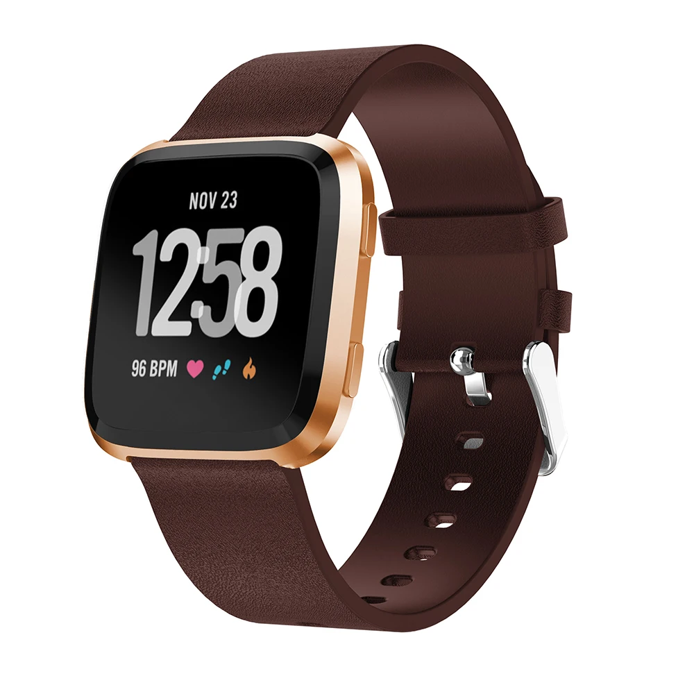 Ремешок для часов из мягкой кожи Fitbit Versa сменные Смарт часы Модный Браслет размер