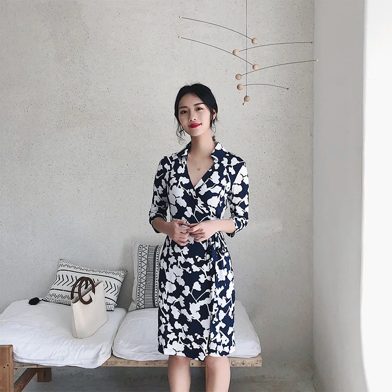 Женское винтажное платье макси с цветочным принтом длинное запахом весна лето