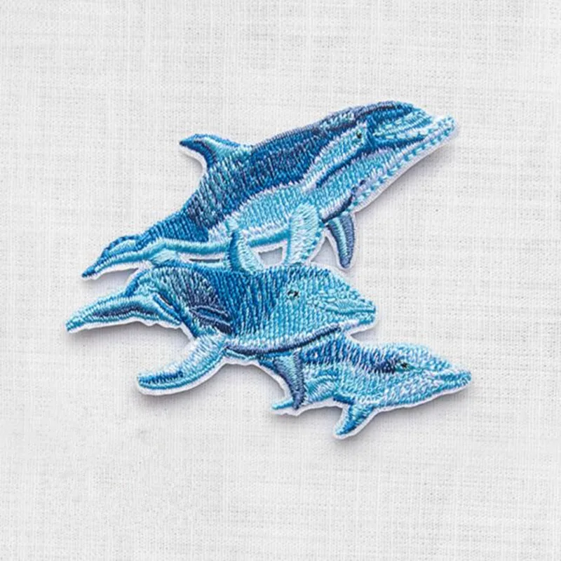 Нашивка с изображением морской рыбы милый логотип детская одежда металлические
