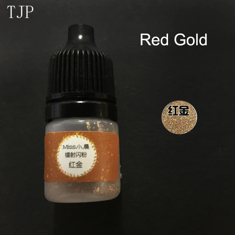 9Red Gold 18 цветов лазерный Блеск порошок бутылка блеск пыли УФ смолы эпоксидной смолы для ювелирных изделий DIY - Цвет: 9Red Gold