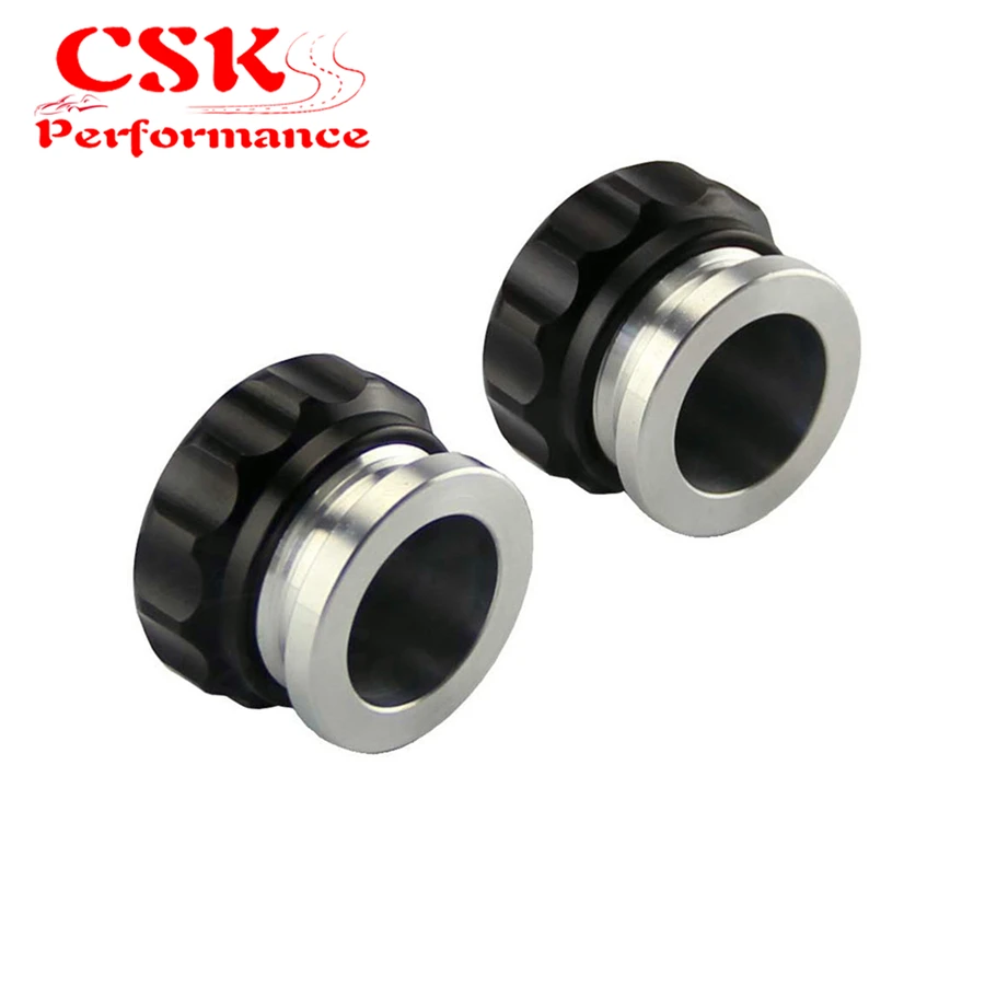 2Pcs 1&quot 25.4mm Aluminium Alloy Weld On Filler Neck And Cap Oil Fuel Water Tank silver / Black |