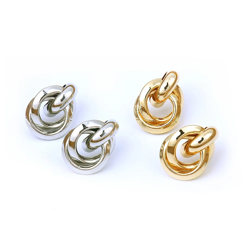 

LWONG 2018 New Gold Silver Color Knotted Stud Earrings Classic Twisted Small Stud Earrings Cute Solid Minimalist Studs Jewelry