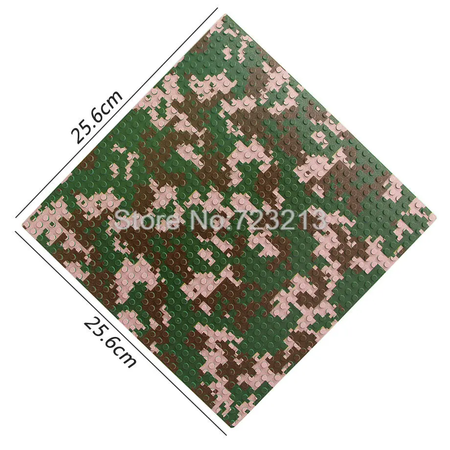 Military A 25,6 см пляжная база прямой кросс-плата трава оазис 32x32 точки Пираты море строительные блоки наборы детские игрушки - Цвет: Military A