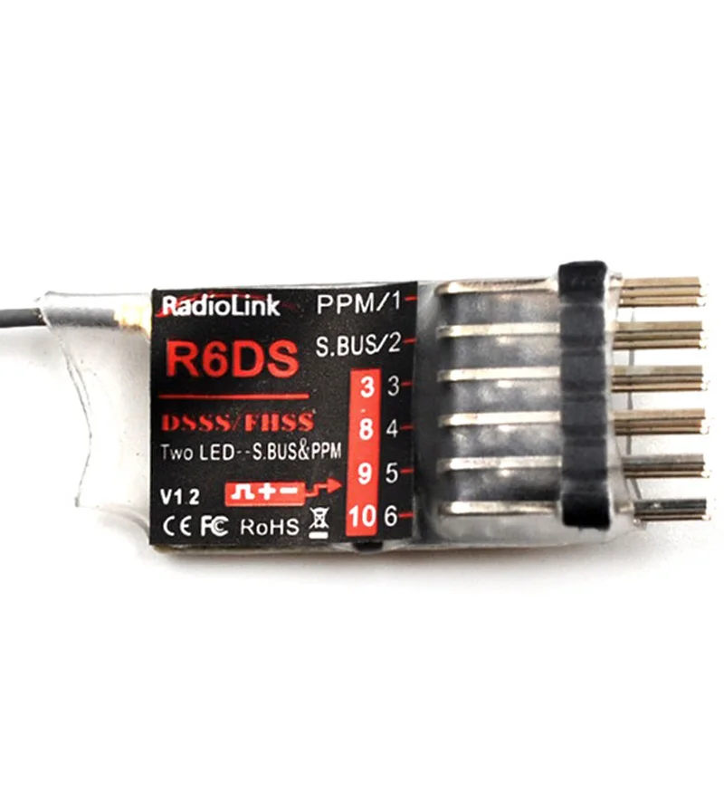 

Radiolink 2.4G R12DSM R12DS R9DS R8FM R6DSM R6DS R6FG Rc Receiver for AT9S Transmitter RC FPV Racing Drone