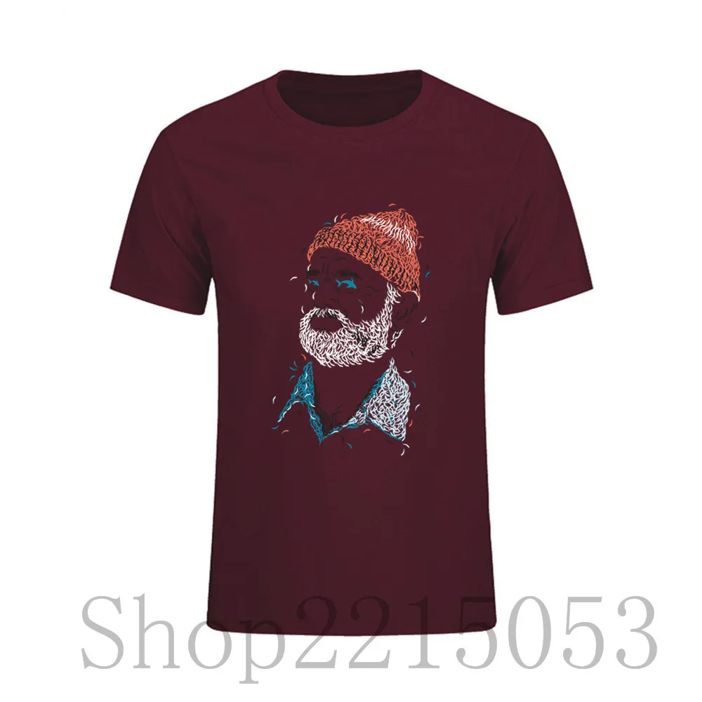 Забавная футболка Zissou Of Fish для мужчин 100% хлопок негабаритная Молодежная Футболка