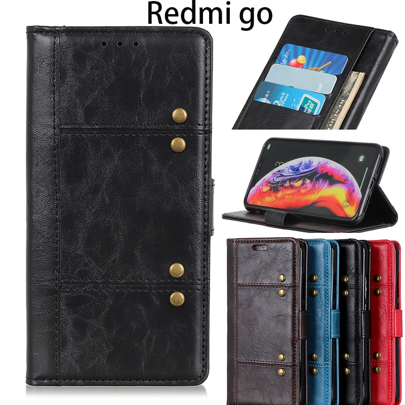 Роскошный флип чехол из искусственной кожи для Xiaomi Redmi GO мультяшный и деловой