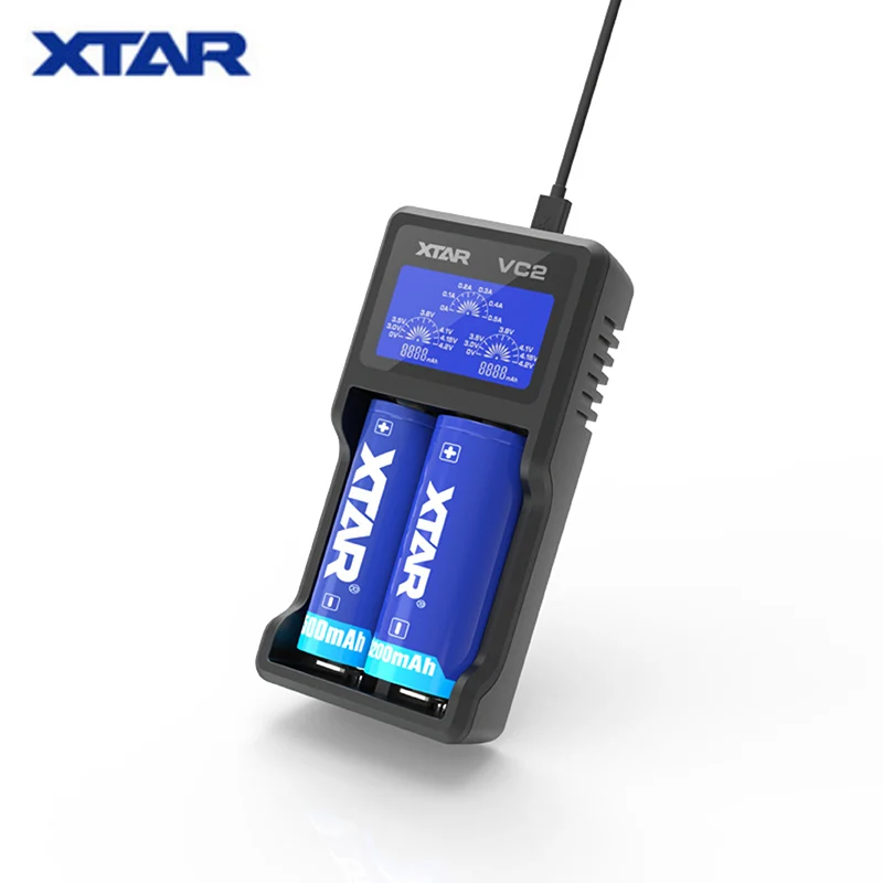 Универсальное зарядное устройство XTAR VC2 2 канала ЖК-дисплей Ni-Mh литий-ионный