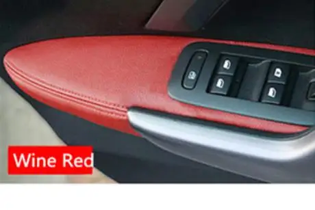 Для peugeot 2008 микрофибра кожа двери автомобиля панель подлокотника Защитная крышка с креплением фитинги - Название цвета: Красный